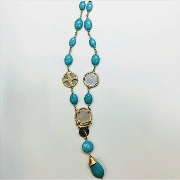 CHICOS TURQUOISE COIN NECKLACE - Picture 4 of 8